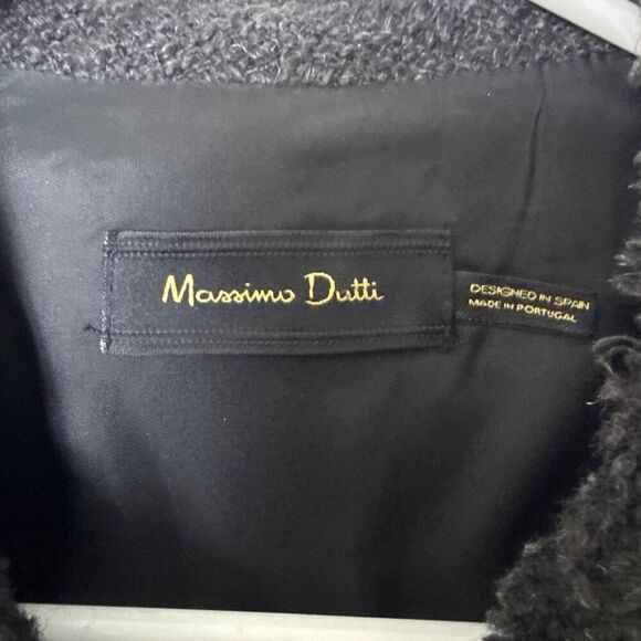 Massimo Dutti Womens Asymmetrical Wool Blend Jacket With Zippers - Picture 3 of 6